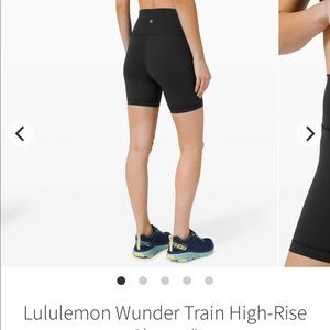 Lululemon Black Wunder Train Shorts 6” size 6 high waist biker